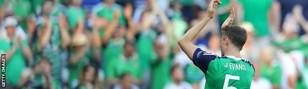 Jonny Evans of Northern Ireland