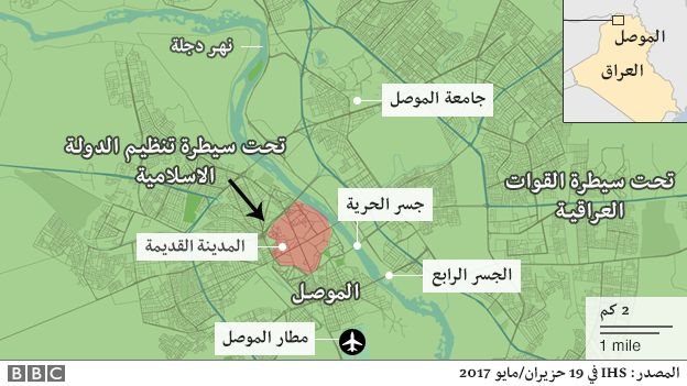 خريطة لمدينة الموصل