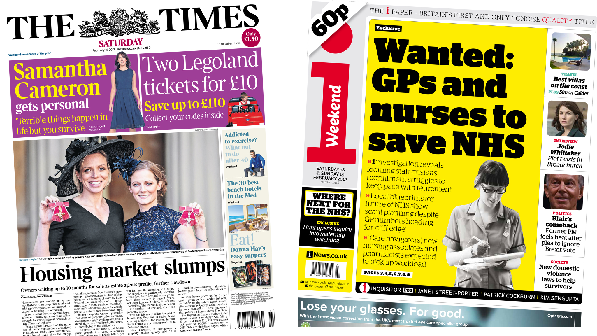 Newspaper Headlines: House Sales 'slump' And NHS Staff 'crisis' | 1...