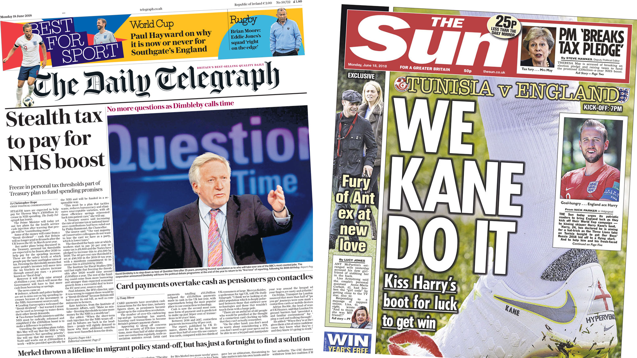 Newspaper headlines: PM 'under fire for Brexit dividend claim' and 'We Kane Do It'