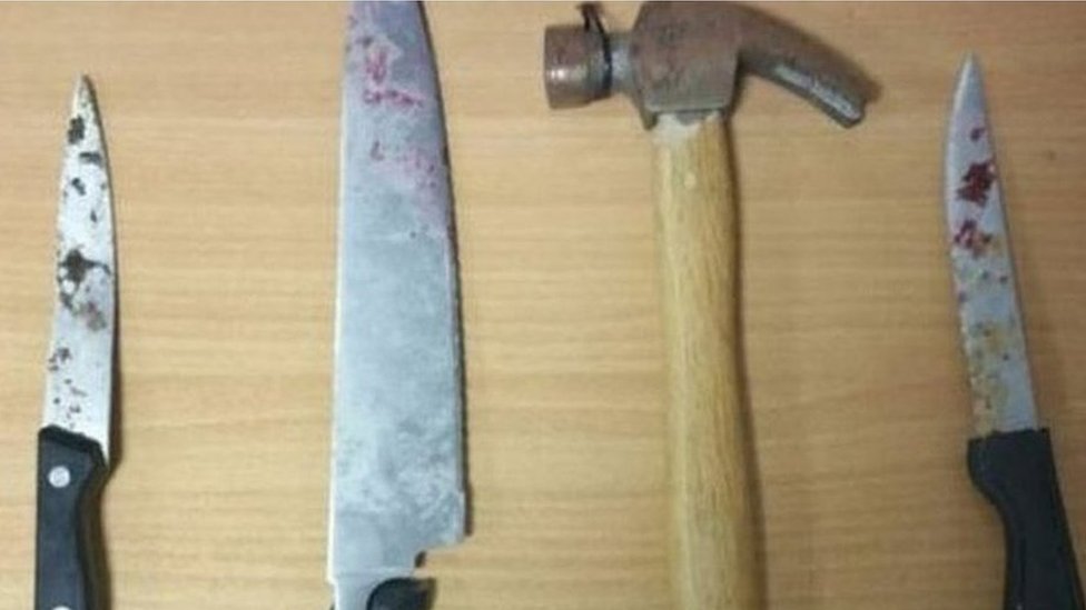 Lancashire Police officers threatened with knives and hammer by suspect