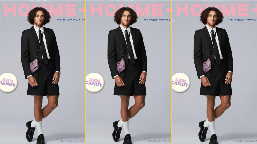 Dominic Calvert-Lewin: Everton and England star wears daring outfit for  Arena Homme + magazine - BBC Sport