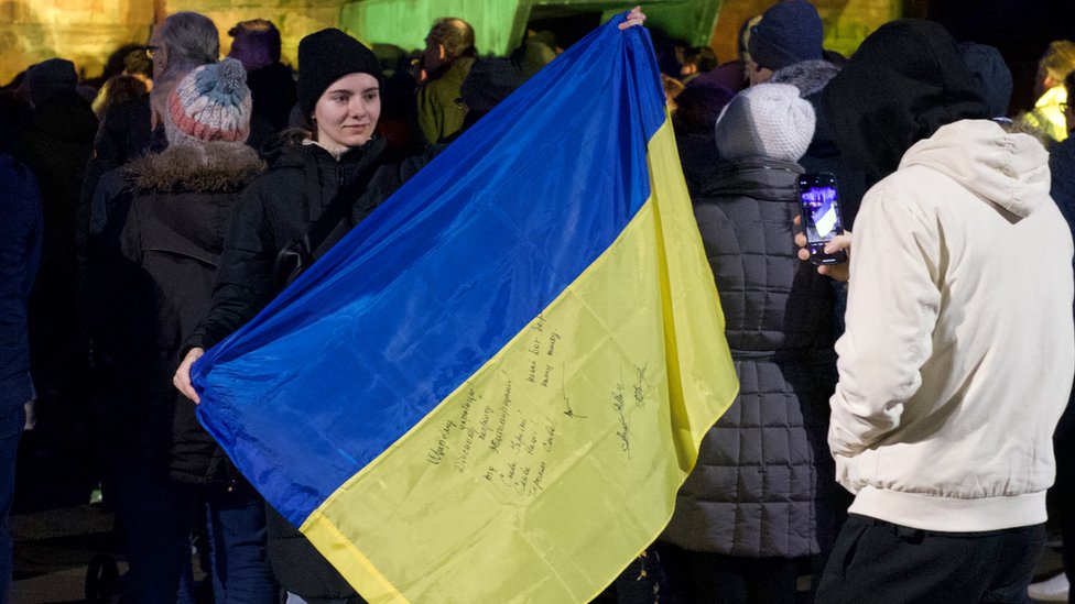 Solidarity in Coventry on Ukrainian war anniversary
