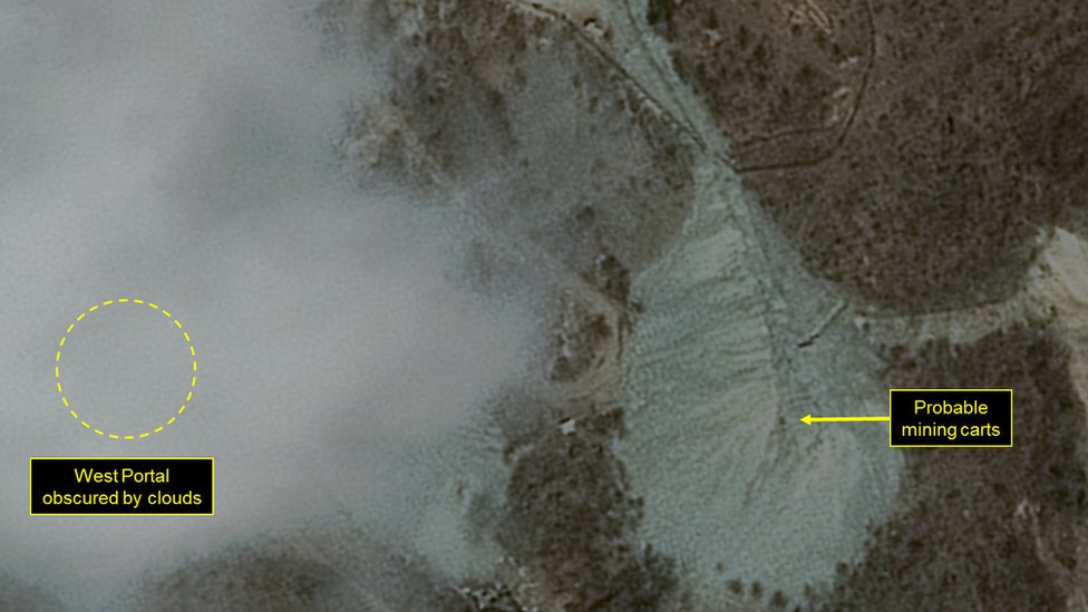 صورة بالأقمار الاصطناعية للتجربة التي أجرتها كوريا الشمالية في الخامس والعشرين من أبريل/ نيسان الماضي