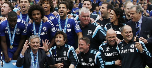 Mourinho celebrates another Premier League title last season