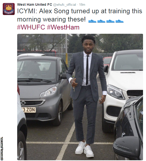 West Ham United midfielder Alex Song