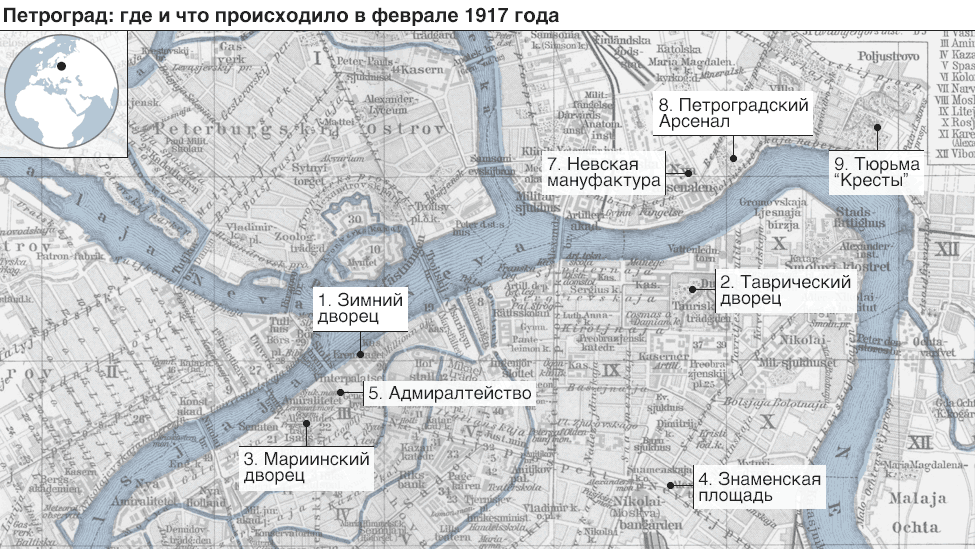 Карта санкт петербурга 1917