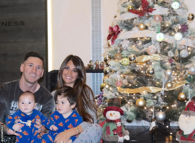 Lionel Messi and his family