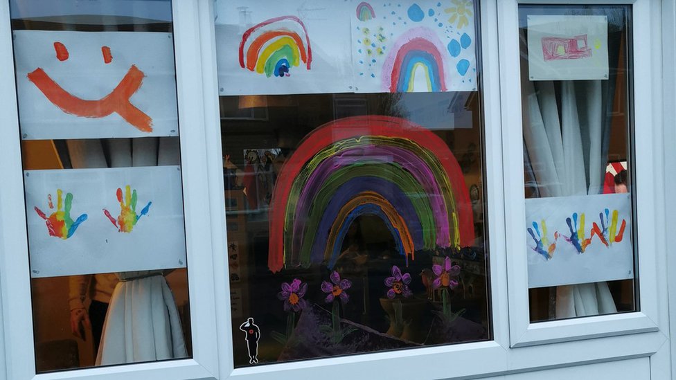 Coronavirus rainbow window pictures and videos we want them! CBBC
