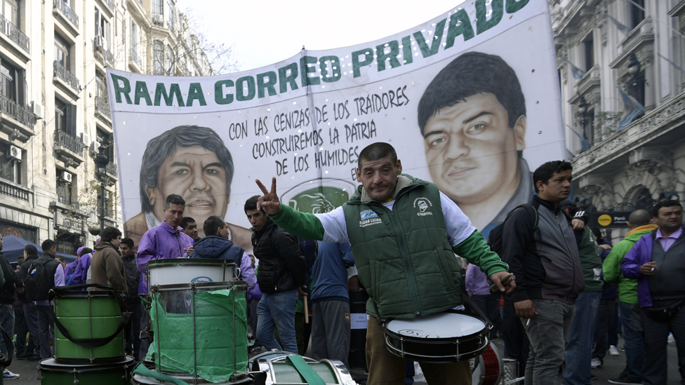 Protesta de camioneros en Argentina