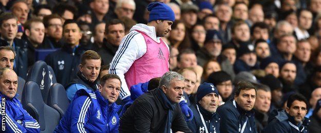 Costa was left on the Chelsea bench during their 0-0 draw at White Hart Lane