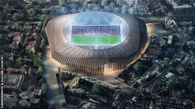 Artist's impression of the proposed new Stamford Bridge