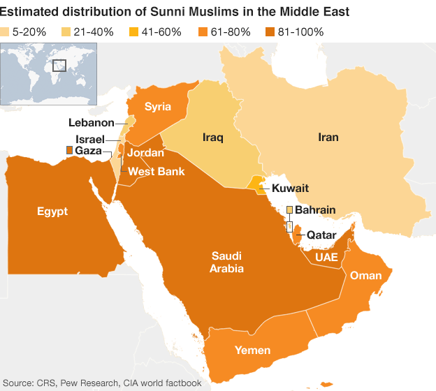 sunni shia middle saudi arabia islam sunnis east map iran live muhammad different muslims religion shi ancient populations history sunnah