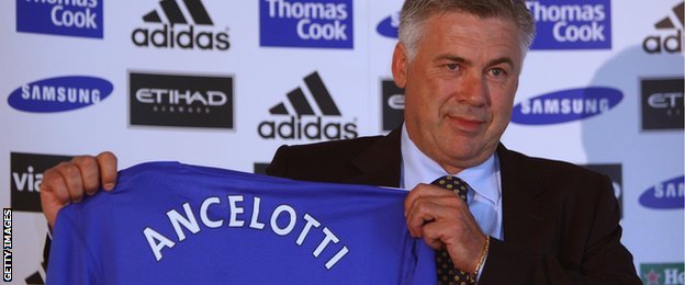 Carlo Ancelotti is unveiled as Chelsea boss in 2009