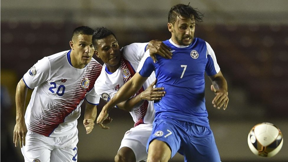 Partido de fútbol entre Nicaragua y Costa Rica