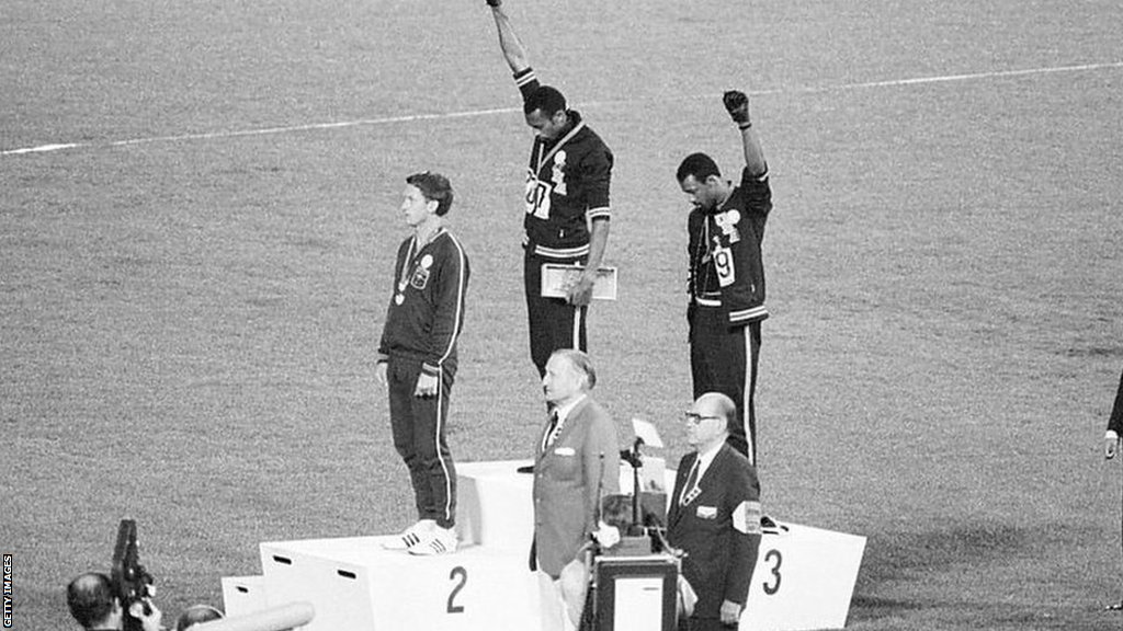 Lynn Davies recalls witnessing the Black Power salute at the 1968 Olympic Games
