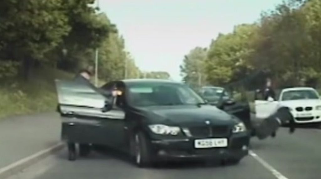 Driver jumps from moving car after chase in Wrexham