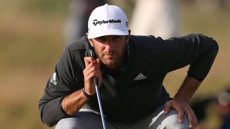 Johnson leads weather-disrupted Open