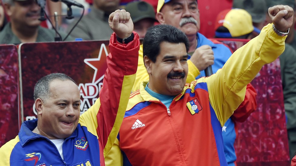 Diosdado Cabello y Nicolás Maduro.