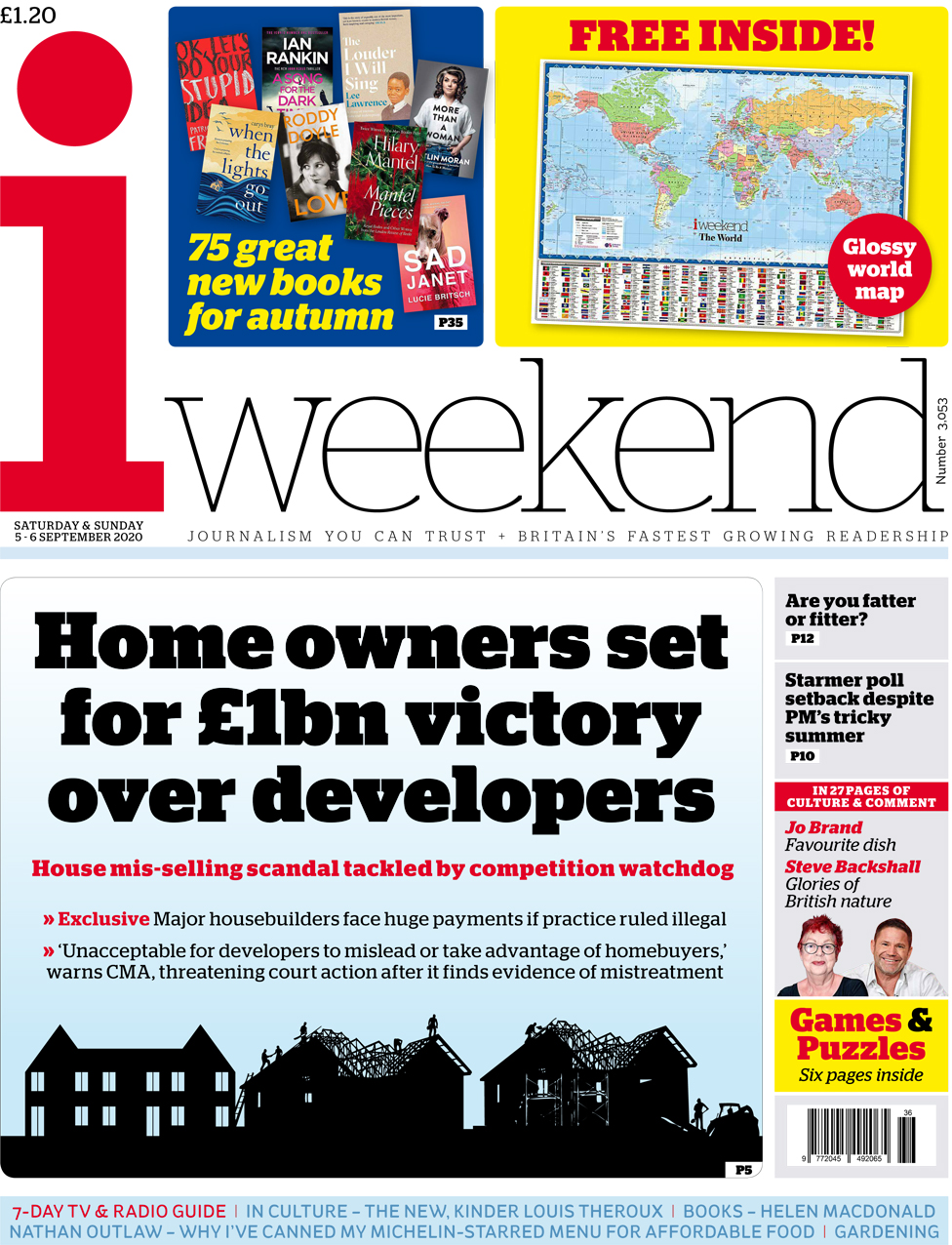 The i weekend front page 5 September 2020