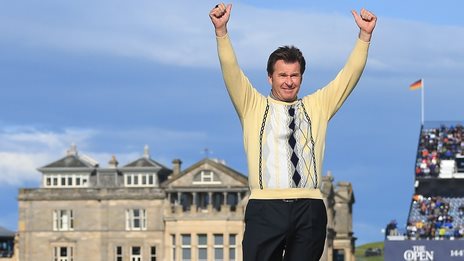 Faldo bids emotional Open farewell