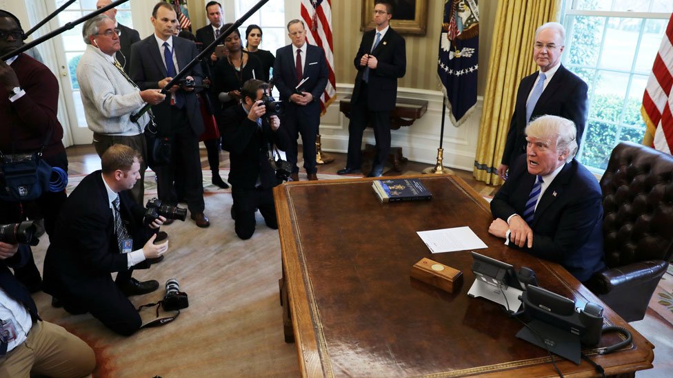 Trump blames Democrats for failed healthcare bill