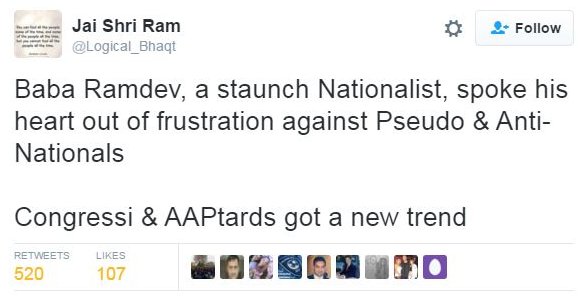 Supporter of yoga teacher's tweet