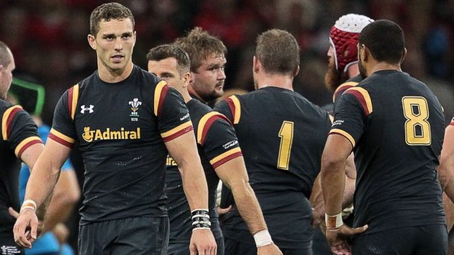 George North and Wales team-mates