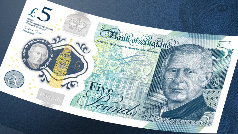チャールズ英国王の肖像使った新紙幣、イングランド銀行が公表