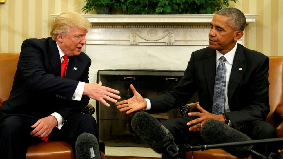 Donald Trump dan Barack Obama dai Gedung Putih, November lalu.