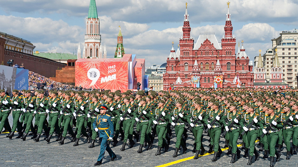 Russia's 'nervous' Victory Day parade... in 78 seconds