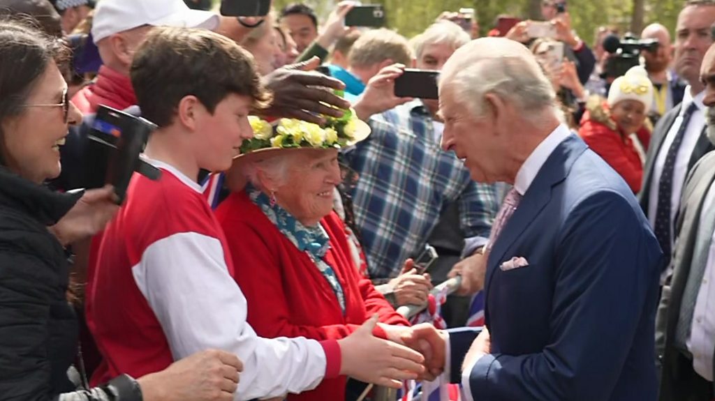 Video shows King meet Coronation camping pensioners