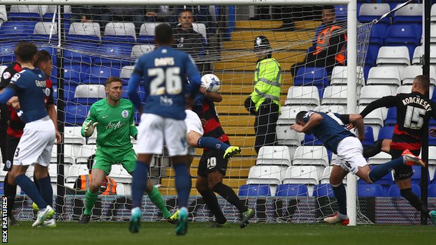 Paul Robinson heads Birmingham's first-half equaliser against QPR