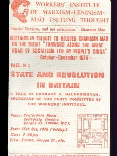 Volante del Instituto de trabajadores del pensamiento Marxista-Leninista- Mao Tsetung