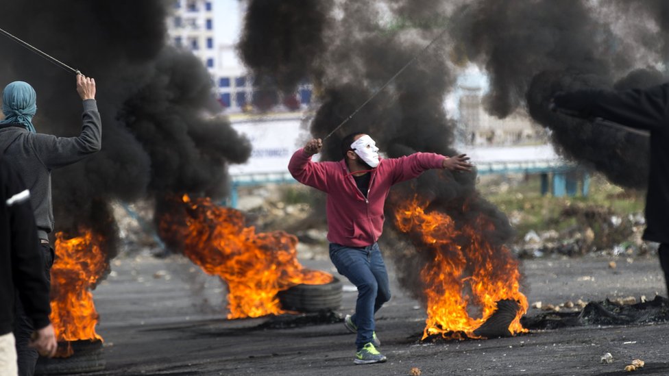 Tepi Barat, Palestina, unjuk rasa, Trump