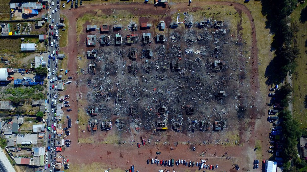 El mercado del accidente de diciembre fue destruido por completo.