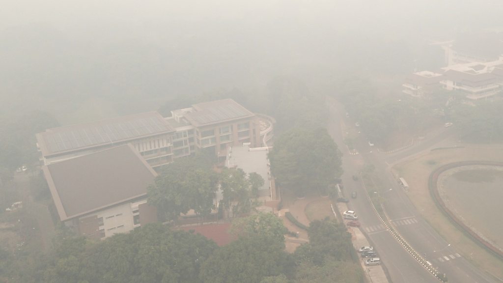 Drone footage captures thick smog choking Chiang Rai