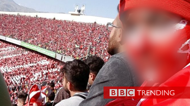 Iranian woman in Tehran soccer stadium