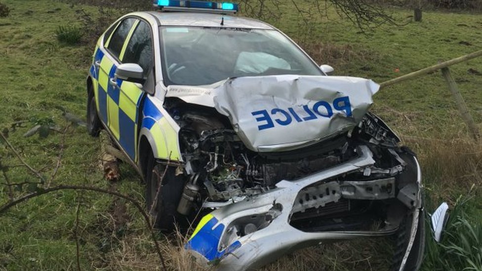 Two Gwent Police officers in hospital after Undy crash BBC News