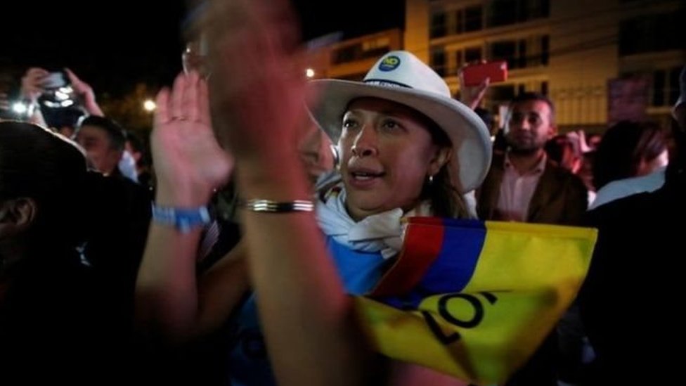 Manifestante en Colombia