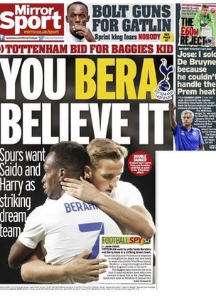 Daily Mirror back page