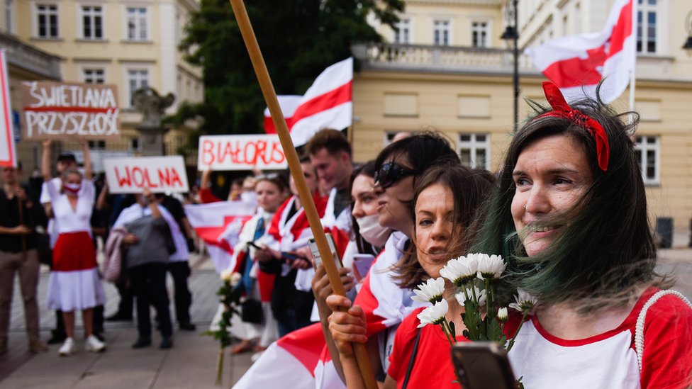 Die in Polen lebende belarussische Minderheit wartet auf den im Exil lebenden belarussischen Oppositionsführer