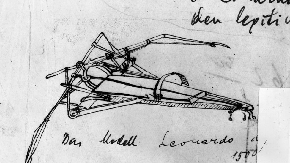Diseño de una máquina para volar de Leonardo