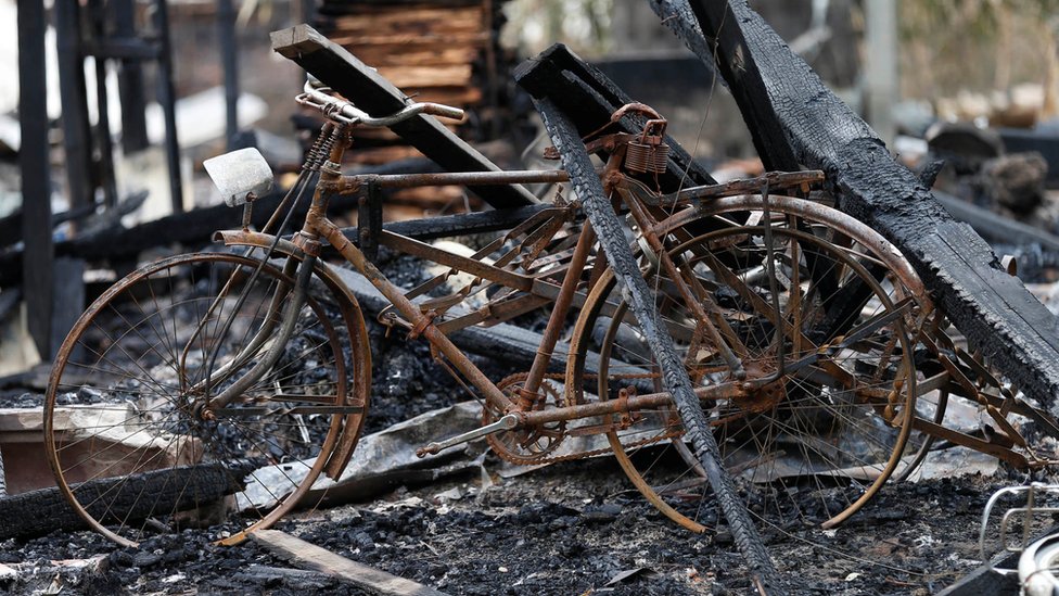 Bekas terbakar di Rakhine
