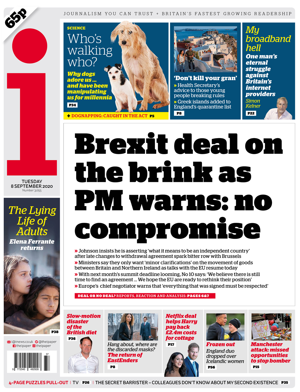 Front page of the i