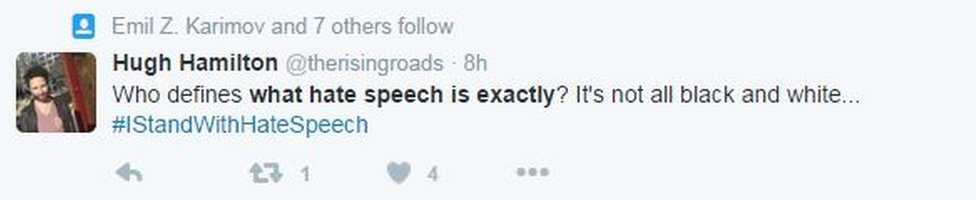 What is hate speech tweet