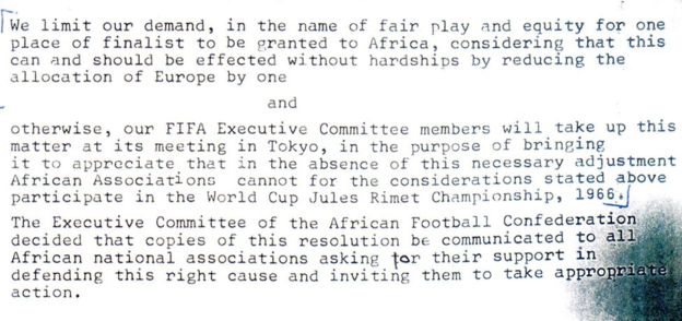 Memo con el ultimátum de CAF a la FIFA