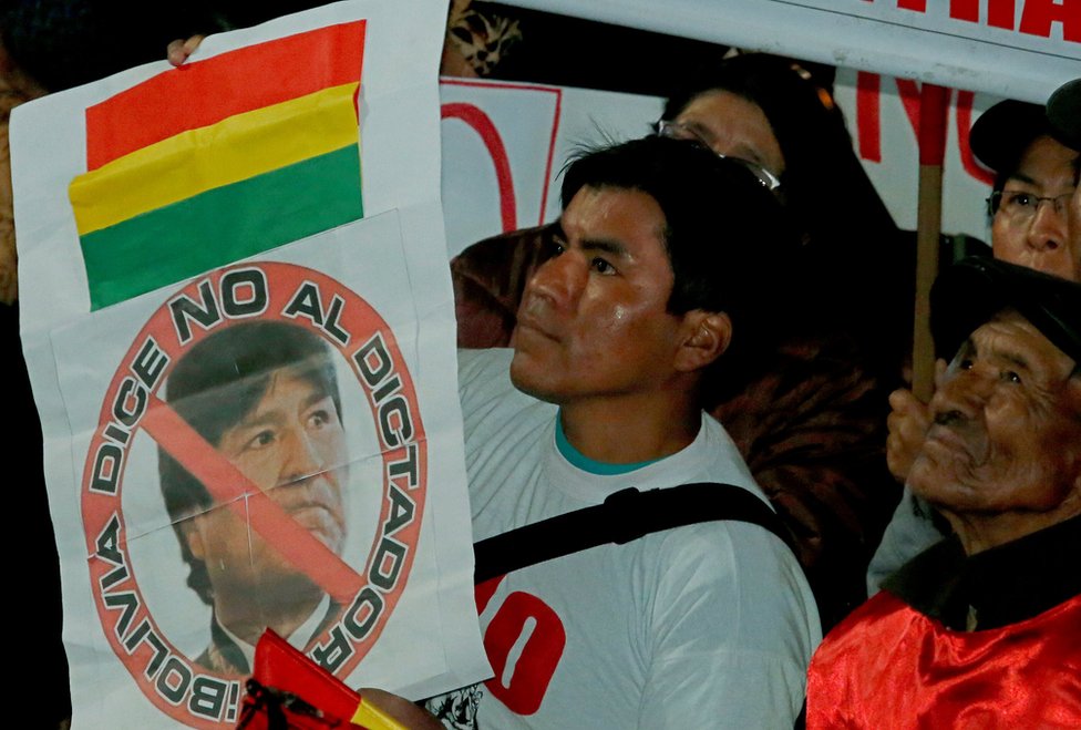 Protesta contra Evo