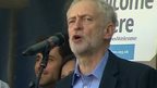 Jeremy Corbyn addresses Parliament Square refugee rally