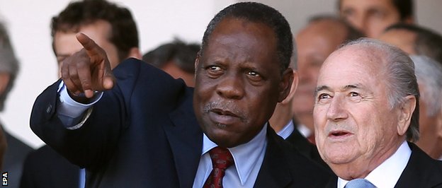 Issa Hayatou (left) is standing in for the suspended Sepp Blatter